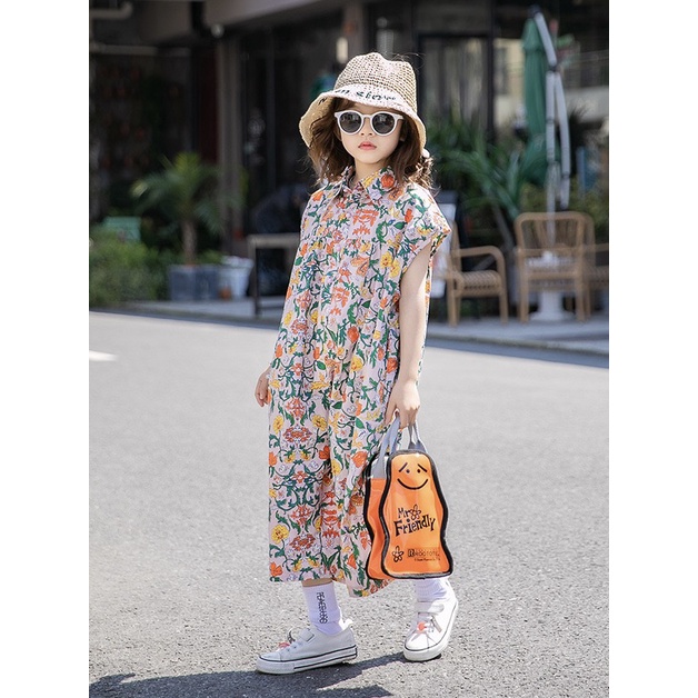 J012 - Jum bé gái hồng hoa nhí sz 110-160, đồ liền thân cho bé ống dài hè thu, thiết kế thời trang