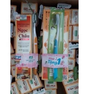 Mua 2 tặng 1- mua 2 kem đánh răng Ngọc Châu truyền thống tặng 1 bàn chải 0.01mm