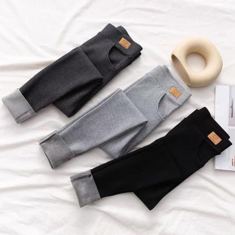Quần legging nữ cạp cao lót lông *Hàng đẹp* mềm mại giữ nhiệt tốt siêu ấm LL001