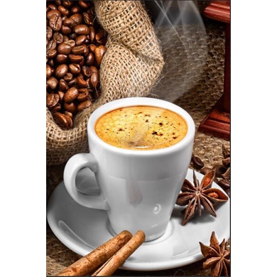 Tranh Vải Bạt Treo Tường In Hình Thức Ăn Hạt Cà Phê Nghệ Thuật Trang Trí Nhà Cửa/Quán Cà Phê/Nhà Hàng