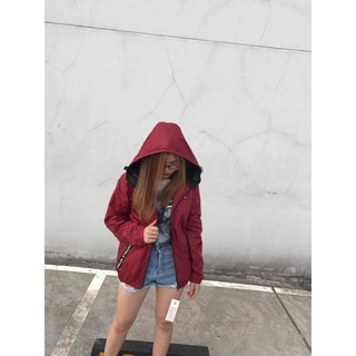 ÁO KHOÁC JACKET logo raw (màu đỏ đô size L)