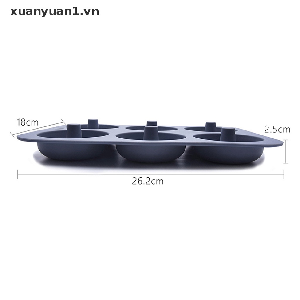 1 Khuôn Silicon Làm Bánh Donut 6 Lỗ Tiện Dụng