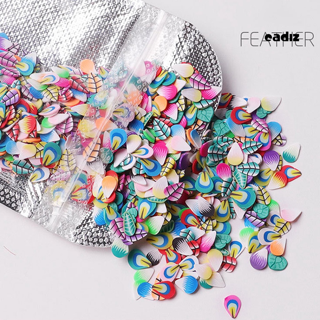 Bộ 1000 Miếng Đất Sét Siêu Mỏng Mềm Hình Lông Vũ Dùng Trang Trí Móng Tay Nghệ Thuật DIY