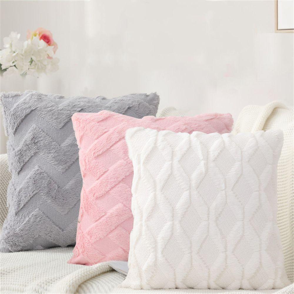 1 Vỏ Gối Lông Mềm 45 * 45cm Trang Trí Phòng Khách