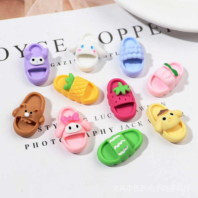 Set 1/5pcs dép cá sấu dép cross sticker gắn dép cross charm sandal Phụ Kiện Trang Trí Điện Thoại DIY Hình Giày 3D Có Nam Châm-AA45