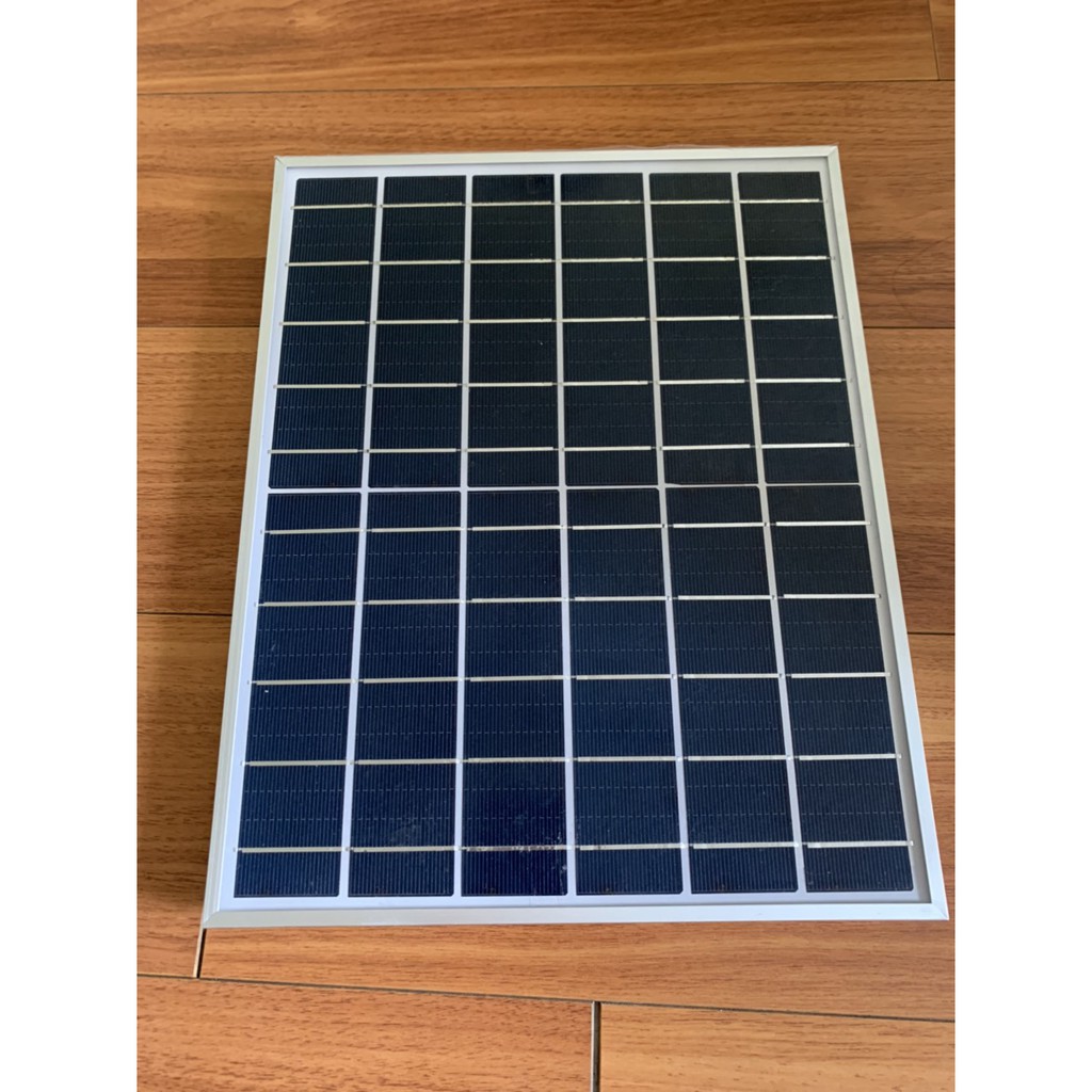 Tấm Năng Lượng Mặt Trời 6v 12w dùng chạy đèn Led, sạc điện thoại, quạt có khung nhôm hợp kim chắc chắn (tặng dây dài 5m)