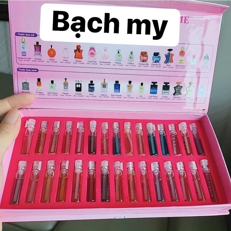 Bộ test nước hoa 30 mùi mini