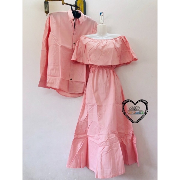 Váy sơmi trễ vai dáng dài sang trọng (có ảnh thật)