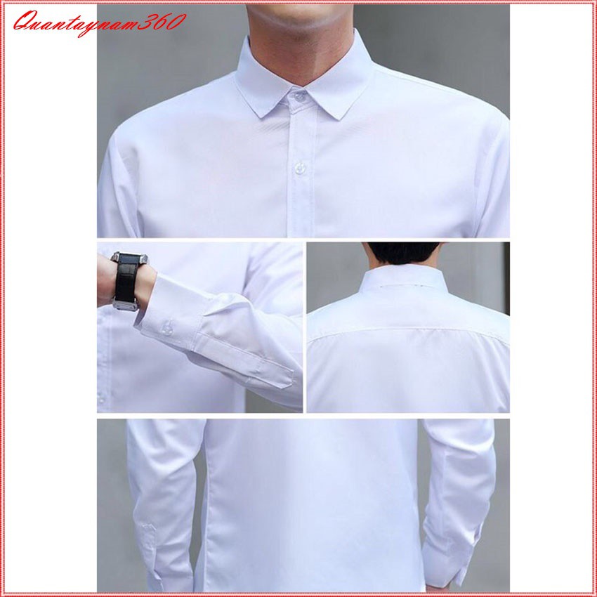 áo Sơ mi nam công sở dài tay Hàn Quốc, áo sơ mi đen vải lụa thái chống nhăn cao cấp | BigBuy360 - bigbuy360.vn
