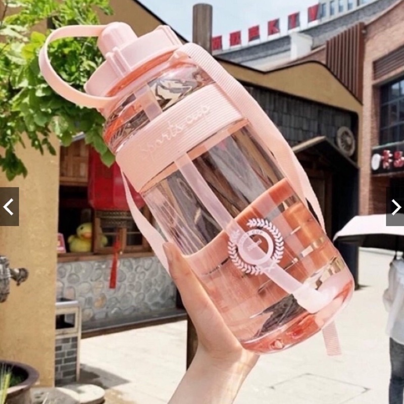 Bình đựng nước uống 1000ml có ống hút tiện dụng mang đi khi tập thể thao, du lịch, đi học