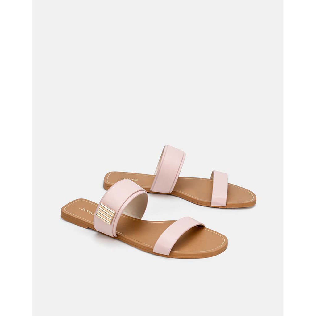 [WABRJBD2 giảm 10% đơn 500K] JUNO - Giày Sandal Bệt Quai Ngang Khóa Trang Trí - SD01108