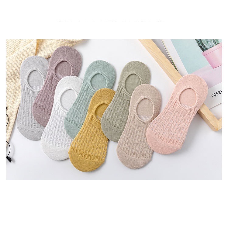 [Hàng mới về] Vớ cotton lụa mỏng thoáng khí chống trượt khử mùi kháng khuẩn phong cách Hàn Quốc cho nữ