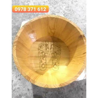 CHẬU NGÂM CHÂN BẰNG GỖ CÓ HẠT MATXA HÌNH CHÂN