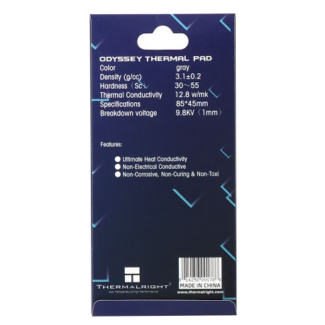 Tản Nhiệt Dán THERMALRIGHT ODYSSEY THERMAL PAD 85*45*1.0MM 12.8 W/MK