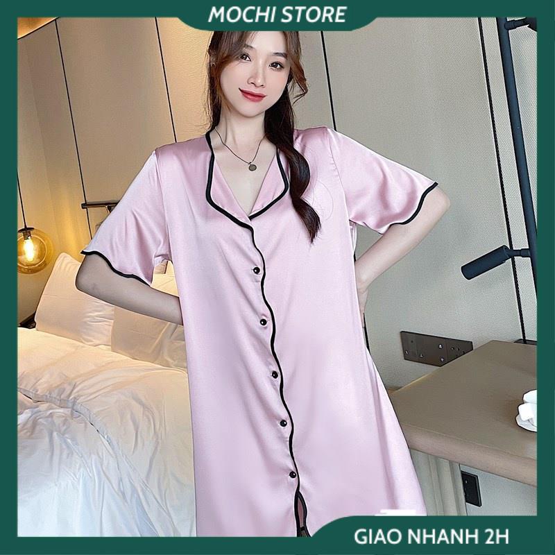 Váy Ngủ, Đồ Bộ Pijama Nữ Chất Lụa Satin Màu Trơn Form Dáng Rộng Đồ Lụa Mặc Nhà Cho Bạn Nữ. | BigBuy360 - bigbuy360.vn