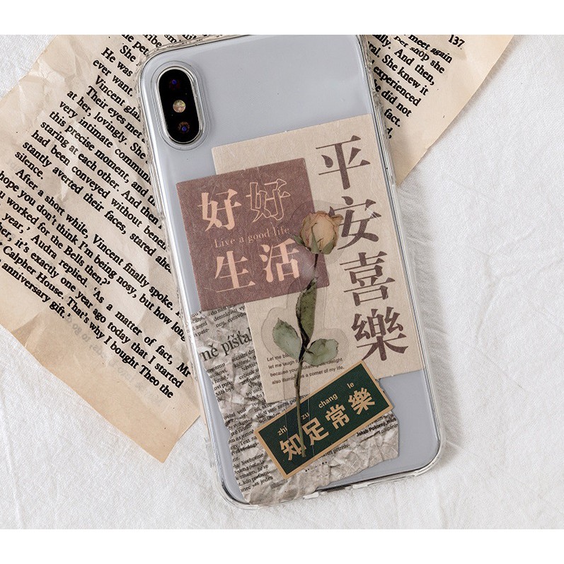 Nhãn dán mohamm sticker siêu thực vintage phong cách cổ điển dán sổ bullet journal điện thoại