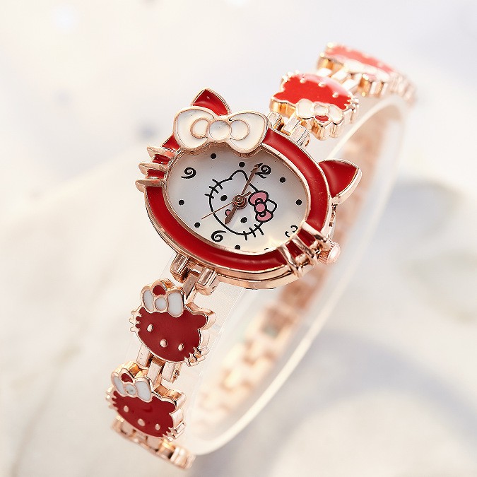 Đồng hồ đeo tay hình Hello Kitty cho bé gái