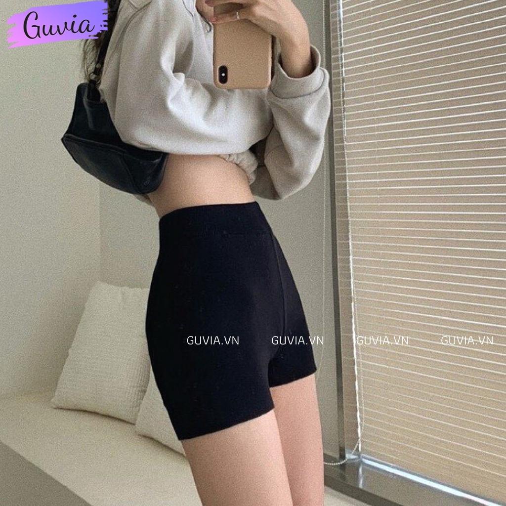 Quần Đùi BIKER SHORT Nữ Tập Gym, Yoga Siêu Ôm Nâng Mông Vải Gân Co Giãn Tốt GUVIA | BigBuy360 - bigbuy360.vn