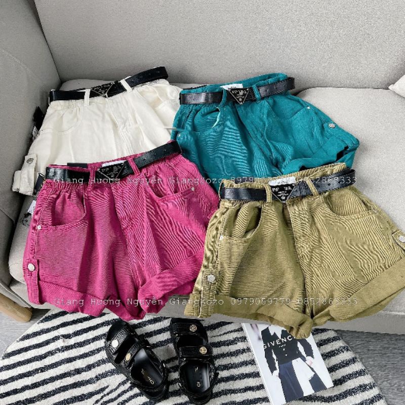 Quần sooc jeans kèm đai hàng QCL1