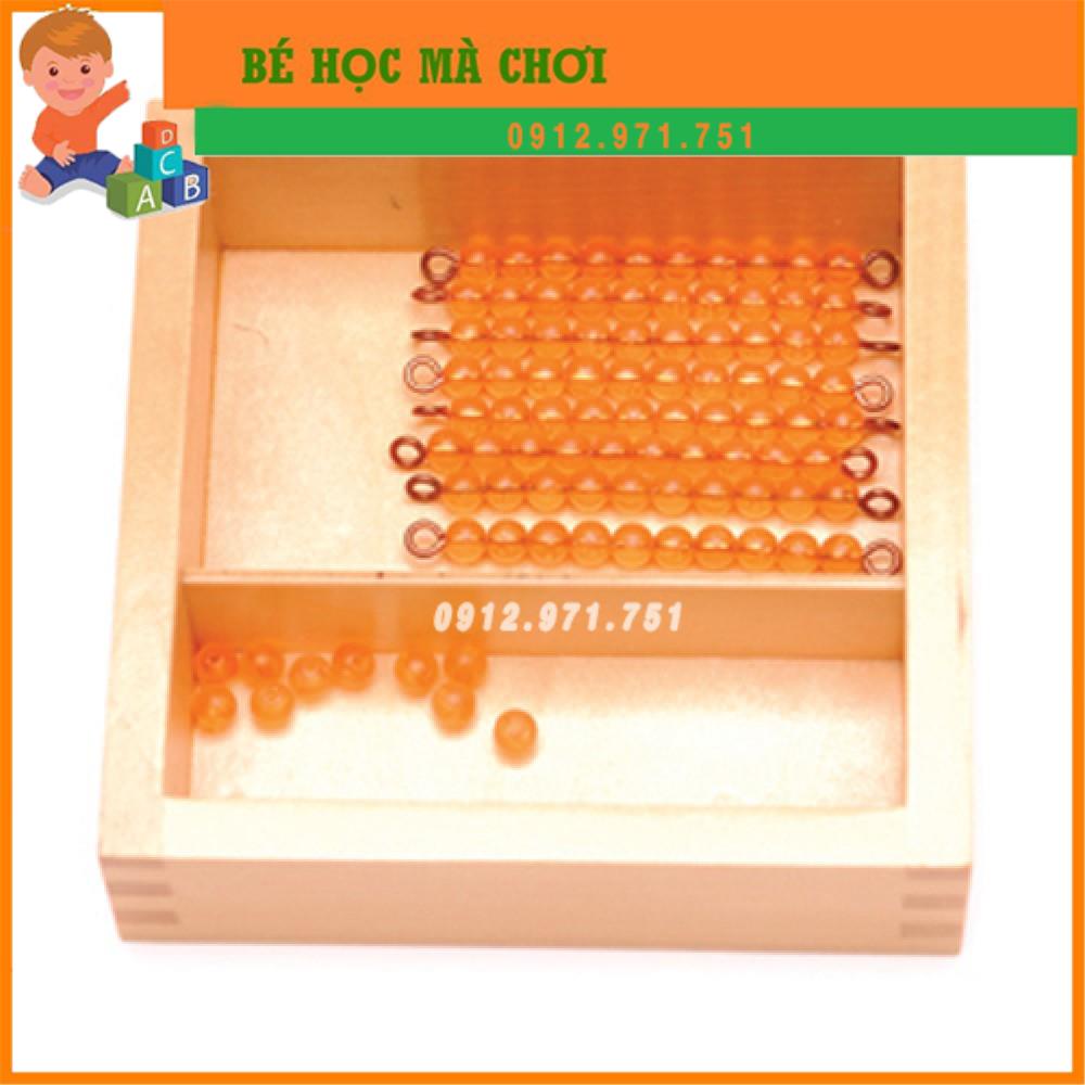 Dây cườm đơn màu chơi với bảng hàng chục Montessori (Bead Bars for Ten Board with Box A)