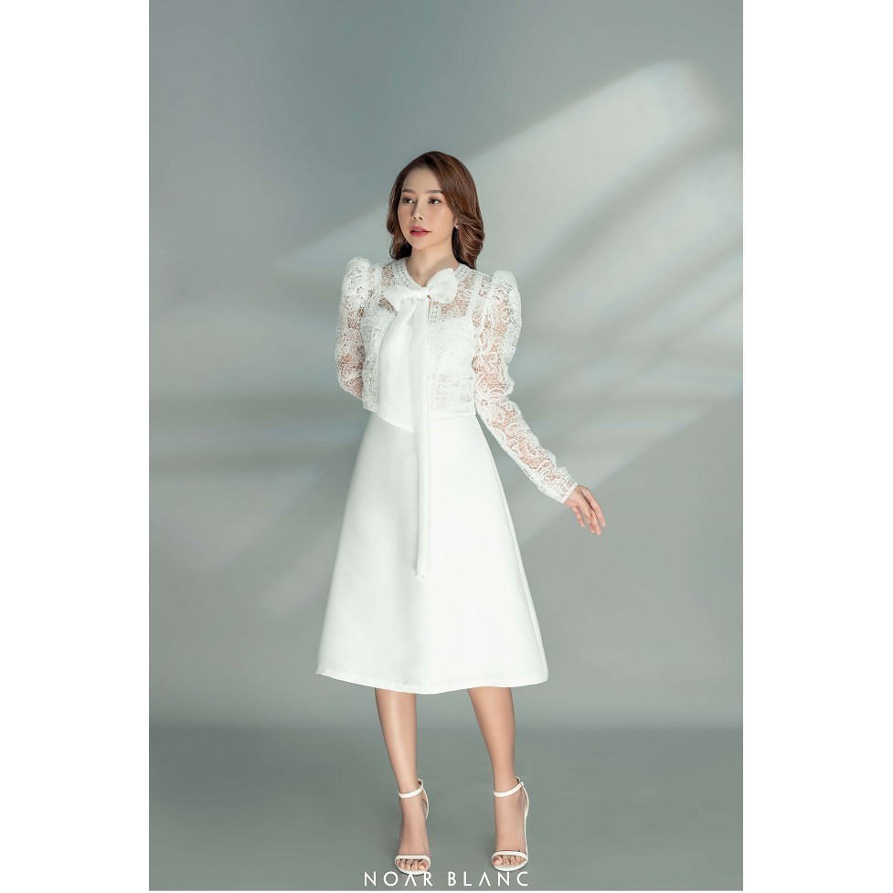 [NOAR BLANC] Đầm thiết kế hai dây dáng A kết hợp với khoát ren cao cấp - Marissa Dress & Liam Ribbon