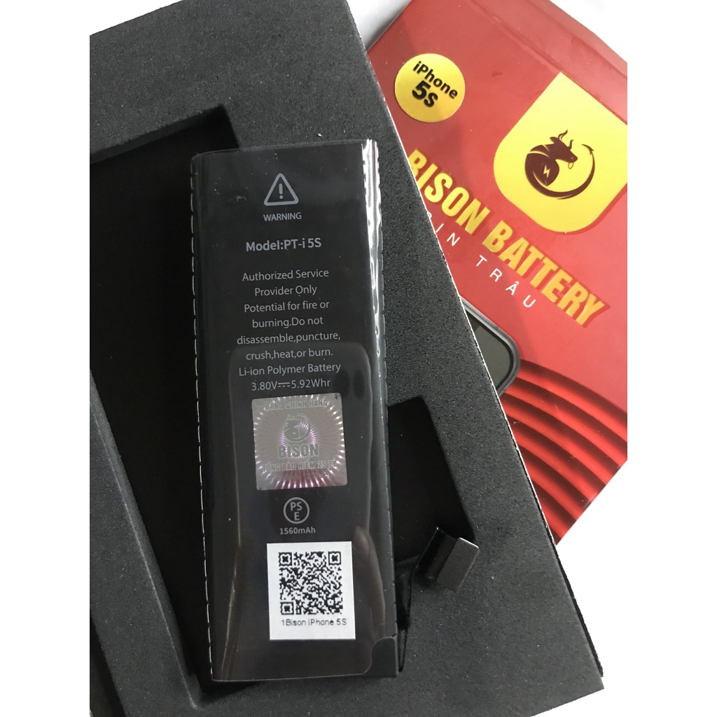 Pin táo Bison dung lượng chuẩn cho 5/5S/5SE/6/6S/6P/6SP/7/8/7P/8P/X/XS/Xsm/XR/11/11Pro/11PRomax- Bảo hành 12 tháng