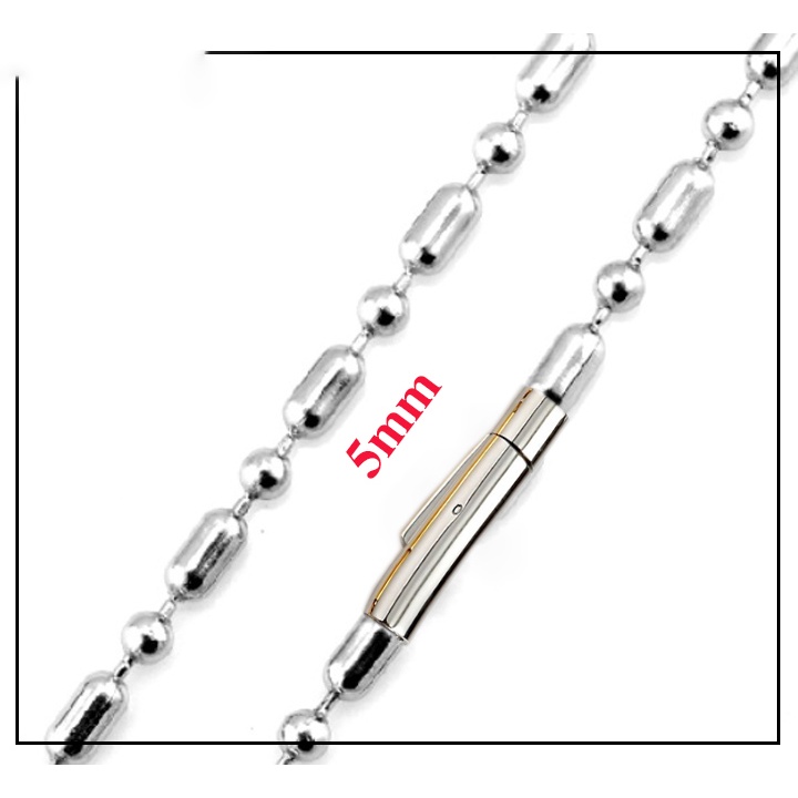 Dây chuyền trúc bi inox 5mm khóa gài vip sáng đẹp đem lại đẳng cấp, phong độ cho người đeo