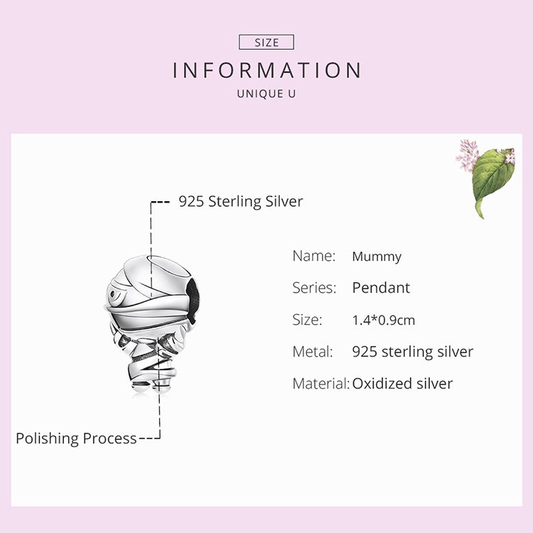 BAMOER Bông Tai  BạC 925 HìNh Xác Ướp SCC2070