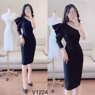 Váy ôm body lệch vai tay bồng msbt1