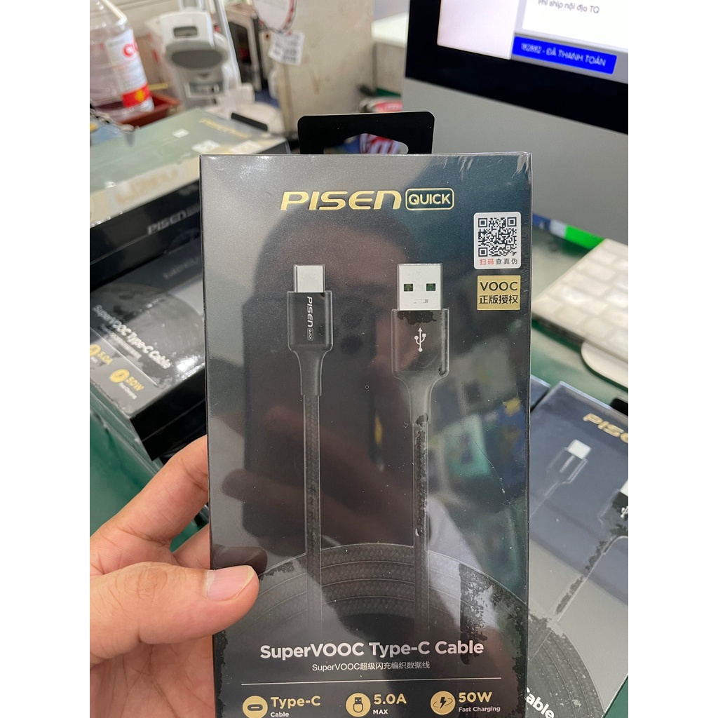Cáp sạc nhanh vooc type c pisen