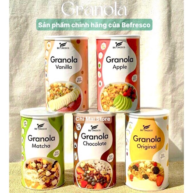 Ngũ cốc Granola Befresco 300g - Yến mạch mix hạt dinh dưỡng trái cây sấy