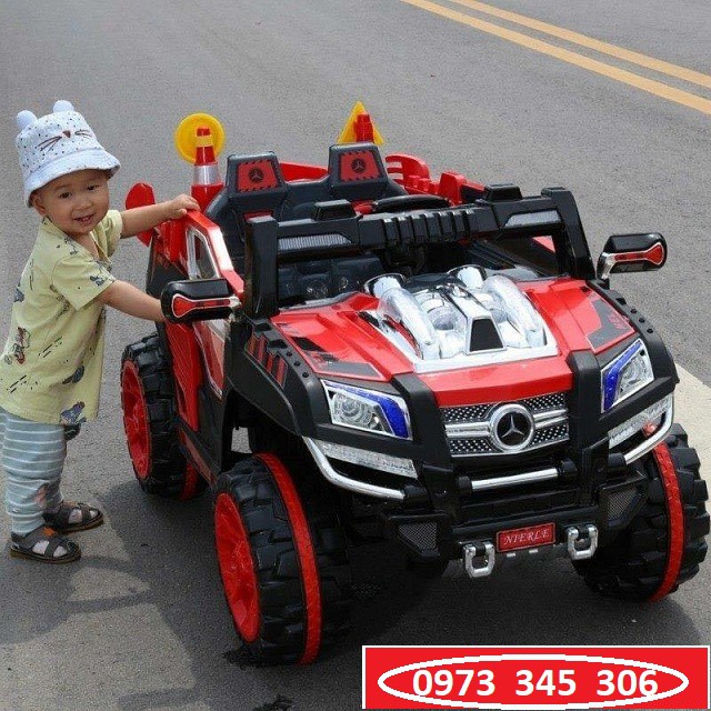 Ô tô xe điện trẻ em BABY-KID Siêu địa hình MERCEDES NEL-803 ắc qui lớn 12v/7ah 4 động cơ 2 chỗ rộng