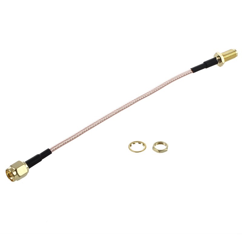 Sma Nam đến SMA Nữ Đai ốc Vách ngăn Uốn cong RG316 Cáp đồng trục Dây buộc bím 15cm