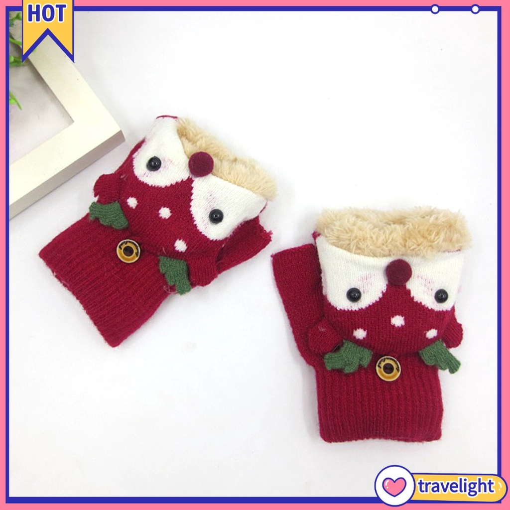 Găng Tay Bông Mềm Mại Hình Tuần Lộc Giáng Sinh Cho Bé Gái