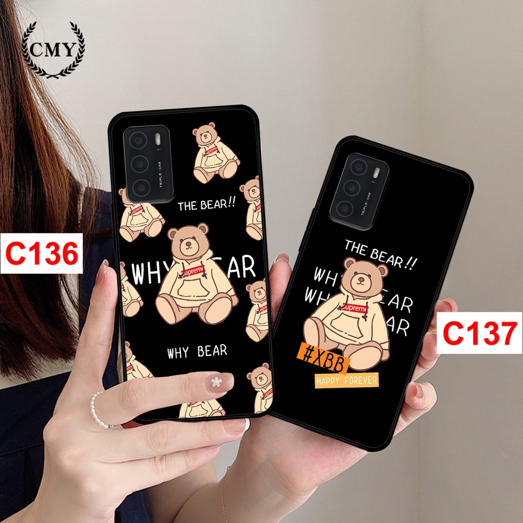 Ốp lưng Oppo A16 in hình gấu bear cute đáng yêu.