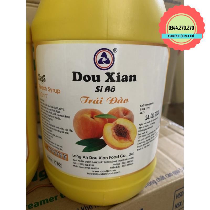 Siro Hàng Huy Douxian Đào, vải, bạc hà, đường đen - Can 2.5kg