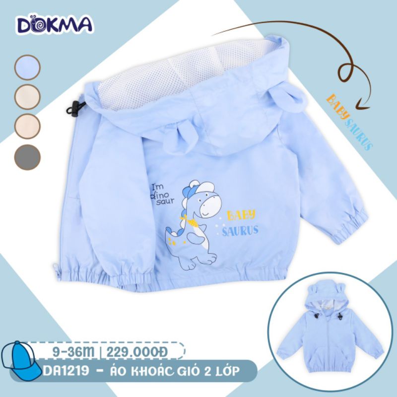 Áo khoác gió mũ phối tai xinh cho bé - DOKMA  DA1879