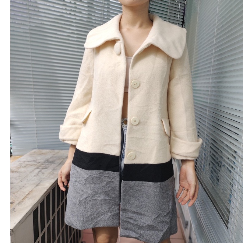 Áo khoác Măng tô Dạ Hàn second-hand, áo mangto, Trench coat- Đồ Si Bon MT2