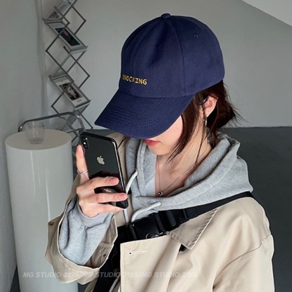 Mũ lưỡi trai MG STUDIO thêu chữ “KNOKING” 4 màu tùy chọn