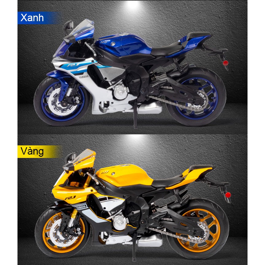 XE MÔ HÌNH MOTO Siêu xe YAMAHA YZF-R1 | MSZ tỷ lệ 1:12 màu Vàng