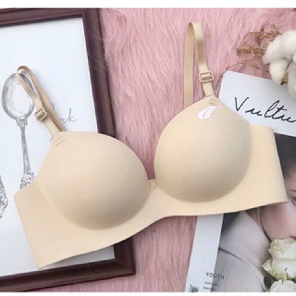 Áo lót nữ, áo ngực su đúc nâng ngực hình bàn tay, không gọng, đêm dày 2.5cm, quả tròn ôm ngực họa tiết lông vũ | BigBuy360 - bigbuy360.vn