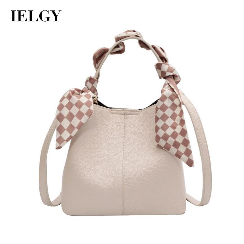 Túi xách IELGY kiểu xô phối lụa phong cách cổ điển thời trang cho nữ