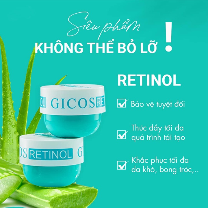 Gicos Màng Sinh Học Retinol 0.1%, Kem Body Gicos Dưỡng Trắng Da Body Tươi Trẻ Sáng Mịn 250g