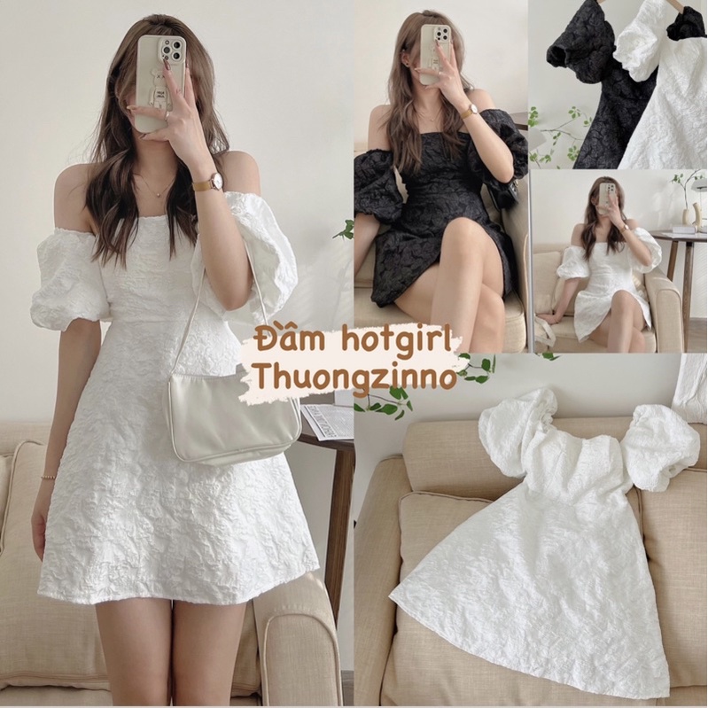 [Ảnh thật/Video] Váy ANNAA DRESS trễ vai tay bồng - Đầm hở  vai nhẹ nhàng sang chảnh