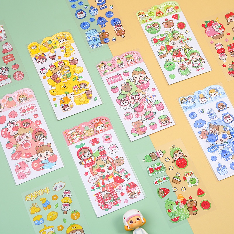 Miếng dán trang trí hình cô gái dễ thương chống thấm nước
