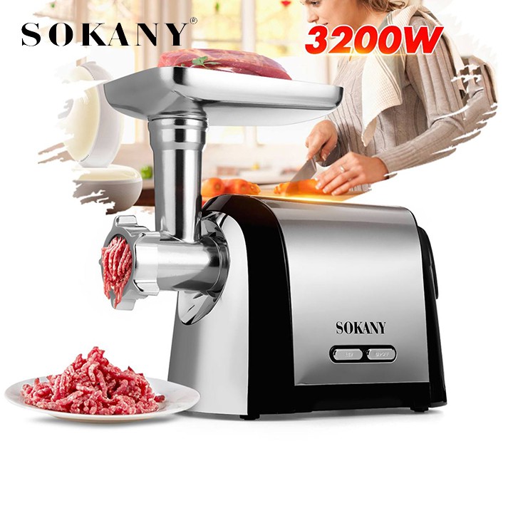 [Mã ELHADEV giảm 4% đơn 300K] Máy Xay Đùn Thịt Gia Đình Chính Hãng SOKANY 3200W