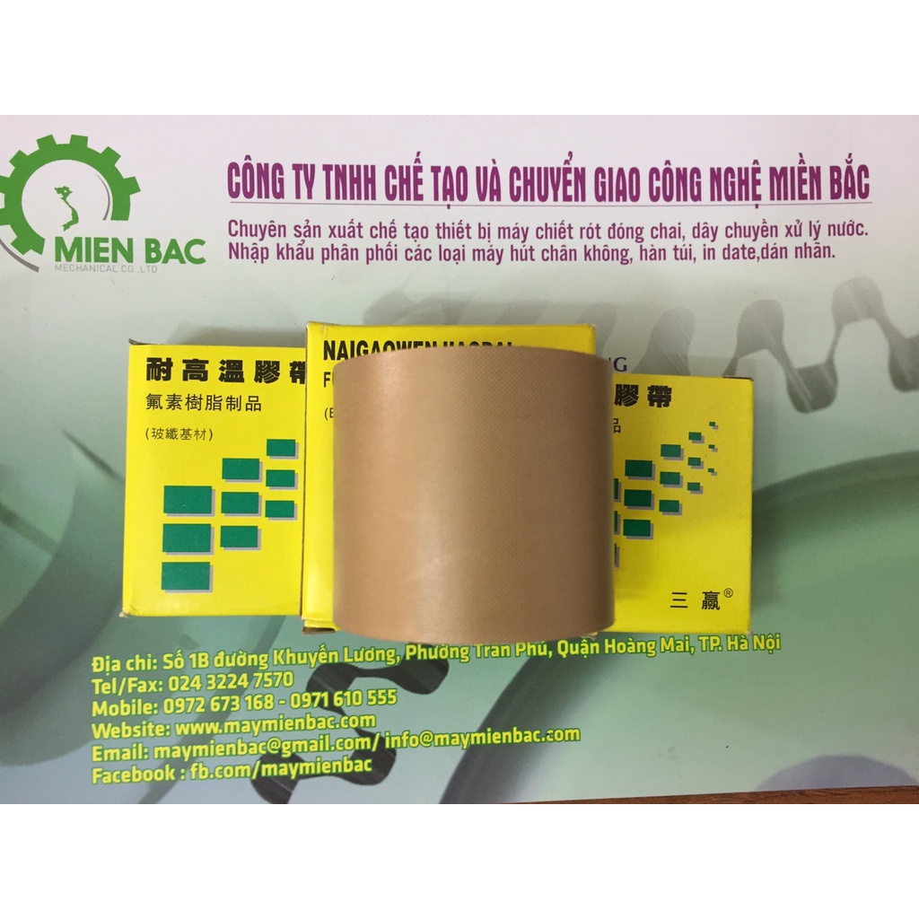 Băng dính nhiệt dạng cuộn dùng cho máy dán túi-băng keo máy hút chân không,băng keo chịu nhiệt