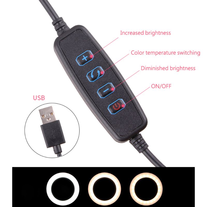 Đèn LED Hình Tròn LI LI Kèm Điều Khiển Từ Xa Hỗ Trợ Quay Video / Phát Sóng Trực Tiếp