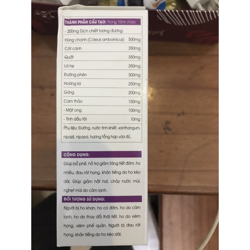 Siro ho cảm Coleuscin 500 hộp 20 gói