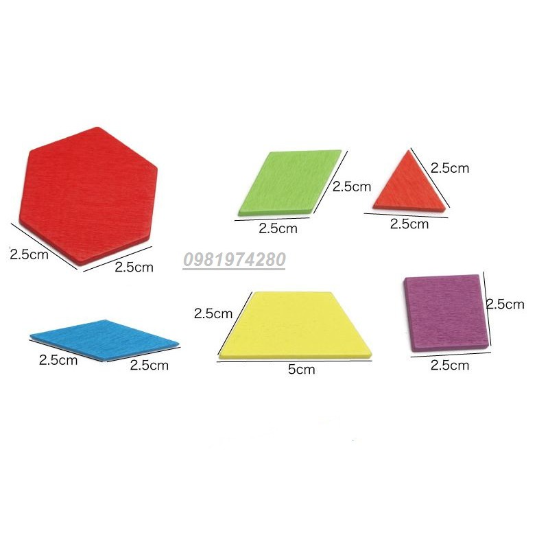 Ghép hình sáng tạo pattern block 130 chi tiết
